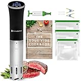 KitchenBrothers Sous Vide Garer - Sous Vide Stick - Sous Vide Stab - Sous Vide Set - Suvit Garer - Suvide Garer - 0 Bis 95℃, Einstellbar Pro 0,2℃ - Timerfunktion - Alarm - 1200W