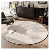 Sisal-Teppich, rund, pflegeleicht, waschbar, für Innen/Außenbereich, Wohnzimmer, Terrasse, Küche, Off-White, 60 x 60 cm, stilvolle Wohnkultur