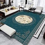 RUGMRZ Teppich rechteckig Kinder Teppiche 180x280CM Carpet Living Room kinderzimmer teppiche blau Vintage Blumendesign schöner bequemer Teppich