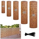 Natürliche Bambus-Zaunrolle, dekorativer Bambus-Sichtschutz für den Außenbereich, 60 cm, 91 cm, 122 cm, 152 cm, Höhe mit Nylonbändern, ideal für Hinterhof, Terrasse und Garten (H x L x L)