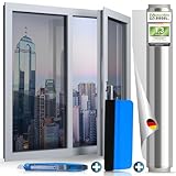 WindowShield® | UV-Schutz Sonnenschutzfolie Fenster innen oder außen | Spiegelfolie Selbstklebend | Selbsthaftend, Silber reflektierende Fensterfolie | Rückstandslose Sonnenschutz Folie | 30 x 200 cm
