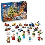 LEGO City Adventskalender 2025 - Weihnachten Spielzeug mit 24 Überraschungen - Zug, Auto & Traktor sowie 7 Minifiguren - Kalender zum Bauen - Geschenk für Jungen und Mädchen ab 5 Jahren – 60475