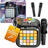 Vtech Karaoke Light Party – Bluetooth-Karaoke-Maschine inkl. 2 kabellosen Mikrofonen – Mit Partyspielen, Gesangs- und Stimmverzerrer-Effekten, Gesangsausblendung – 35-Watt-Lautsprecher