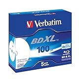 Verbatim BD-R XL 100 GB, Blu-Ray-Disk mit 4x-Schreibgeschwindigkeit - Bedruckbar - Jewel Case - 5er-Pack