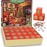 HappyGoLucky Adventskalender 2024 Puzzle Erwachsene, Jigsaw Puzzle 1000 Teile Weihnachten Geschenke für Erwachsene und Kinder Weihnachtskalender für Männer und Frauen Geschenk Nikolaus Mädchen Junge