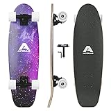 Apollo Mini-Longboard | Midi Cruiser als Komplett-Board, 70cm (30x8) | wendiges Kick Tail Mini Longboard aus Holz im Vintage Skateboard-Style | Longboard Erwachsene mit High Speed ABEC 9 Kugellagern