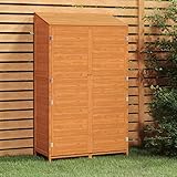 Geräteschuppen, Xichuzi Gartenhaus, Gerätehaus, Fahrradgarage, Gartenhütte, Geräte Schuppen, Gartengerätehaus, Braun 102x52x174,5 cm Massivholz Tanne