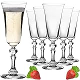 IMPERIAL Stilvolle Sektgläser 180ml Serie 'Vintage' Set 6-Teilig Sektkelche aus Crystalline Glas Spülmaschinenfest