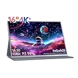 Intehill Tragbarer Monitor, 16 Zoll (40,6 cm), 3840 x 2400 cm, tragbar, mit HDMI/Typ-C/USB-C, für Laptop/PC/Mac/PS4/Xbox