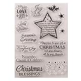 Weihnachtsstern Silikon Clear Stamp Card Making Envelope Crafting Decoration Supplies for Children Adult Handmade