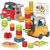 TaimeiMao Engineer Forklift Transport Game,Gabelstapler Transport Spiel für Kinder,Gabelstapler Stapel Spiel,Ingenieur Engineering Truck Gabelstapler,Auto Anzug Bildung Stapeln Spielzeug
