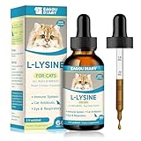 Lysin Katze - L-Lysin Tropfen für Katzen und Kätzchen, Kätzchen Immunsystem, Schnupfen, Linderung von Allergien, Niesen, Nahrungsergänzungen mit Vitaminen und Mineralien, Kolostrum, Taurin