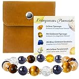 Ourdort Tigerauge Armband Damen,Kristall Armband für Frauen,Echte Naturstein Perlen,Heilstein Edelstein Armbänder,Perlenarmband,Edelsteinarmband Glücksbringer Talisman Geschenke