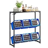 Aibiju Drink Getränkekistenregal 6 kisten mit Ablage Metall Stehend Kastenständer, Wasserkasten Regal, Flaschenkastenregal, Freistehend für Wohnzimmer, Küche, Weinkelle,100x33x112 cm,YD-YLJ003B