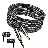 Janurium Männliche bis weibliche Stereoverlängerungskabel - Kopfhörerverlängerungskabel mit Nylonscheide | Leichtes Audio 3,5 -mm -Headset -Splitteradapter für PC