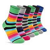 Damen Socken Ringel Bunt Geringelt Baumwolle Komfortbund ohne Naht 11979 WP (6 Paar 39-42)
