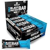 Bodylab24 Pro Blast Protein Bar Cookies & Cream 12 x 60g, knuspriger Protein-Riegel mit Schokoladenüberzug, enthält 20g Eiweiß je 60g Riegel