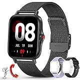 ZKCREATION Smartwatch mit Telefonfunktion Smartwatch Damen mit Schrittzähler,Wasserdicht Sportuhr Herren mit Pulsuhr Blutdruckmessgerät Fitnessuhr mit Schlafmonitor Armbanduhr für Android iOS