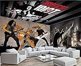 Mode Totenköpfe Neuheit Band Bilder 3D Tapeten Büro Wohnzimmer Sofa Schlafzimmer Tv Hintergrund Wand Dekoration-300cm×210cm