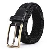 BOZEVON Elastischer Geflochtener Gürtel - Mehrfarbiger Elastischer Gürtel Flechtgürtel Stretchgürtel Business Lässiger Gürtel Breit 3,5 cm für Unisex-Herren und Damen