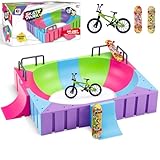 Aolieh Finger Skateboard und Rampe Zubehör Set-Fingerboard Skate Park Spielzeug Set-DIY Finger Skate Boarding Ultimate Sport Training Requisiten Spielzeug für Kinder