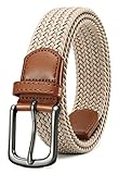 CHAOREN Elastischer Gürtel Herren, Stretchgürtel Herren Beige 35mm für Damen und Herren Lässige Hose, Robuste Bauweise und Gut Bewegen Kann