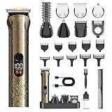 Haarschneidemaschine Profi Herren 17-in-1 Set mit Barttrimmer Herren und LCD Anzeige sowie Zero Gapped Präzisionstrimmer Wiederaufladbar via USB-C für Präzise Stylings und die Tägliche Pflege