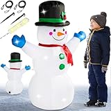 MONZANA® Aufblasbarer Schneemann XL 120cm LED Beleuchtet Befestigungsmaterial IP44 Außen Witterungsbeständig Weihnachtsdeko Weihnachtsfigur Christmas