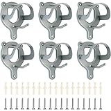 6 Stück Sattelhalter Pferd, Trensenhalter Pferde-Zaumzeug Halter Horse Zubehör, Trensenhalter Pferd Metall, Halterung Zaumzeug, Haken Pferd Tack , Pferdehalfter Aufhänger für Steckenpferde,Silber