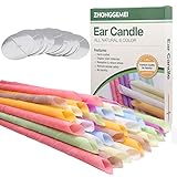 32PCS Ohrkerzen, Ohrenkerzen，Ohrenschmalzkerze, Ohrkegelkerze, Ohrenschmalzentfernung, ungiftige organische Gasflasche, Parfümhohlkegelkerze mit 16 Schutzscheiben (8 Farben)