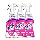 Vanish Multi Textilreiniger für Teppiche, Sofas, Vorhänge und Autositze – 3 x 660 ml – Polsterreiniger Spray gegen Schmutz und Gerüche zur gezielten Anwendung