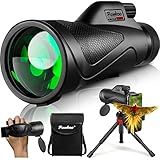 Pankoo 12 x 60 Monokularteleskop High Powered mit Smartphone Adapter Stativ und tragbarer Tasche, größeres Vision Monokular für Erwachsene mit BAK4 Prisma eFMC Objektiv, geeignet für Vogelbeobachtung