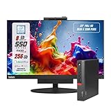 Lenovo, Workstation Thinkcentre, Intel Core i5-8400T 6 Core bis zu 3.30 GHz, RAM 8 GB SSD NVMe 256 GB WiFi, Monitor 23,8 Zoll Win 11, sofort einsatzbereit mit Libre Office (Generalüberholt)