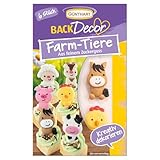 Günthart BackDecor 6 Stück essbare Farm Zuckerdekore als Schaf, Kuh, Schwein, Ziege, Pferd und Huhn aus feinem Zuckerguss, 1er Set (18 gr)