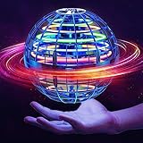 Ivtivfu Fliegender Ball (Blau), 360° Rotierender Hover Ball mit LED-Lichtern, UFO Mini Drohne, Magischer Schwebender Ball für Kinder & Teenager, Indoor & Outdoor Spielzeug