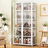 Rytgdxss Vitrinenschrank Acryl Vitrine Metallscharniere Geeignet Für Die Präsentation Wertvoller Dekorationsgegenstände-Weiß-L82*W33*H161cm