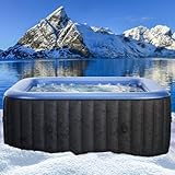 Whirlpool aufblasbar BRAST MSpa Tekapo für 4 Personen 158x158cm In-Outdoor Pool 108 Massagedüsen Energiespar-Timer Heizung Aufblasfunktion per Knopfdruck Bubble Spa Wellness Massage
