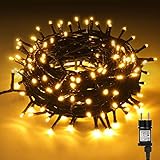 CHOIGN Lichterkette außen, 200 LED Lichterkette mit Stecker, 20M weihnachtsbeleuchtung außen and Innen für weihnachtsdeko aussen Garten Hochzeit Party Schlafzimmer Balkon Wand, Warmweiß