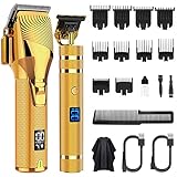 Haarschneidemaschine Profi Haarschneider Herren Elektrisch und T-Klingen-Trimmer Set,Barttrimmer Herren Haartrimmer Professionelles Bartschneider,Friseur Haarschneide-Kit Schnurlos USB Wiederaufladbar