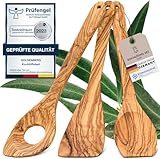 GOLDENBERG® Premium Kochlöffel Set - Made in Europe - feinstes Olivenholz aus Italien - robust, langlebig & antibakteriell -Kochlöffel Holz & Pfannenwender Holz - Kochbesteck Set