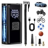 Tragbare Akku Elektrische Luftpumpe Fahrrad - Hofeny Druckluftpumpe Luftkompressor Akkudruckluftpumpe, Mobile Fahrradpumpe Kompressor Mini Accu Pumpe mit LED Licht, geeignet für Auto & Motorrad