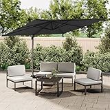 Xichuzi Ampelschirm mit Aluminium-Mast, Sonnenschirm, Gartenschirm, Pendelschirm, Gartensonnenschirm, Terrassenschirm, Schwarz 400x300 cm