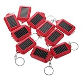 TagIc 10X Mini Solar wiederaufladbare 3LED Taschenlampe Schluesselanhaenger Licht-Fackel-Ring Neu - rot