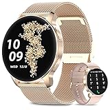 Smartwatch Damen mit Telefonfunktion,1.32 Zoll HD Voll Touchscreen Armbanduhr Damen Smartwatch mit Pulsmesser Schlafmonitor Schrittzähler,21 Sportmodi IP67 Fitness Tracker Kalorien Android iOS