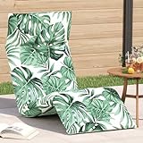 QJBSAVVA Klappbare Sonnenliege mit Blattmuster 175x54x8,5 cm aus wasserabweisendem Oxford Polyester 5-Fach verstellbar Leicht und faltbar für Garten Balkon Strand Camping