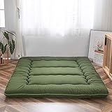 MAXYOYO Klappmatratze Futon Matratze Bodenmatratze Gepolsterte Japanische Tatami Gesteppte Bett, Dicke Faltmatratze Schlafmatte Rollmatratze Bodenliege Gästematratze (Grün, 90x190 cm)