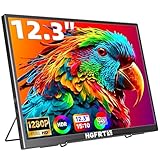 HGFRTEE Portable Monitor 12,3 Zoll,1920x1280 FHD Tragbarer Monitor,15:10,Blendfrei IPS, sRGB 100%,60Hz,Lautsprecher,USB-C,Mini-HDMI, VESA, Windows/macOS, Gaming & Arbeit(Ohne Touch)