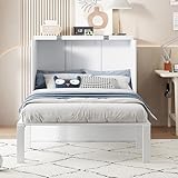 Lexiou Schrankbett 90x200 cm, Wandbett mit Lattenrost, Wandklappbett, vertikales Schrankbett mit Lattenrost, Jugendbett (weiß)