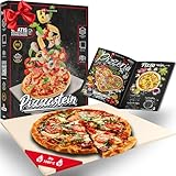 Heidenfeld Pizzastein | Pizza Stein für Backofen und Grill - Cordierit - Große Fläche rechteckig - Gasgrill - Steinplatte - Deutsche Qualitätsmarke - Pizzamaker - Schamottstein (38.0 x 30.0 x 1.5 cm)