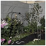 Metall-Gartenbogen aus Edelstahl, Rosenlaube, 230 cm/240 cm, wetterbeständig, Rankgitter, Blumenstütze, Gartendekoration (Größe: 1,2 x 2,3 m / 3,9 x 7,5 ft)